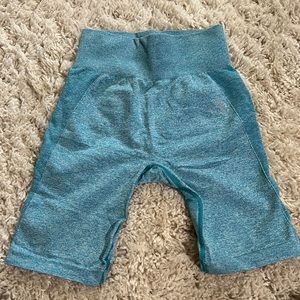 Blue Gymshark biker shorts